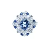 4CT Blue Zircon S925 Ring – Natural Cut, 8x10mm