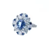 4CT Blue Zircon S925 Ring – Natural Cut, 8x10mm