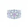 1CT Pink S925 Silver Ring - Diamond Cut, 5x7mm