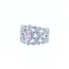 1CT Pink S925 Silver Ring - Diamond Cut, 5x7mm