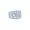 1CT Pink S925 Silver Ring - Diamond Cut, 5x7mm