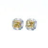 5CT*2 Fancy Vivid Yellow S925 Earrings - Ice & Radiant Cut