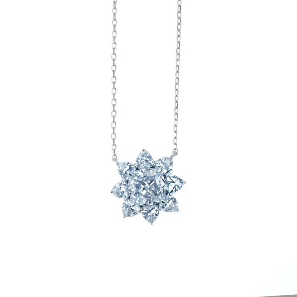 3CT D Color S925 Necklace - Ice Cut & Radiant, 8x8mm