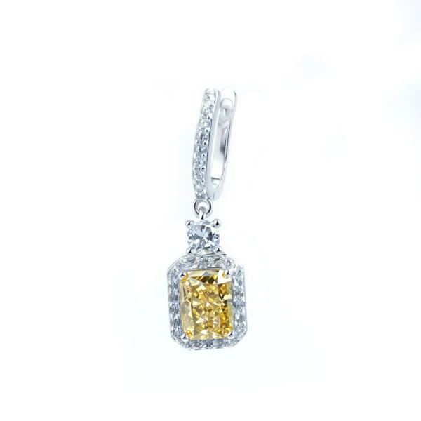 2CT*2 Fancy Yellow S925 Earrings - Ice & Radiant Cut