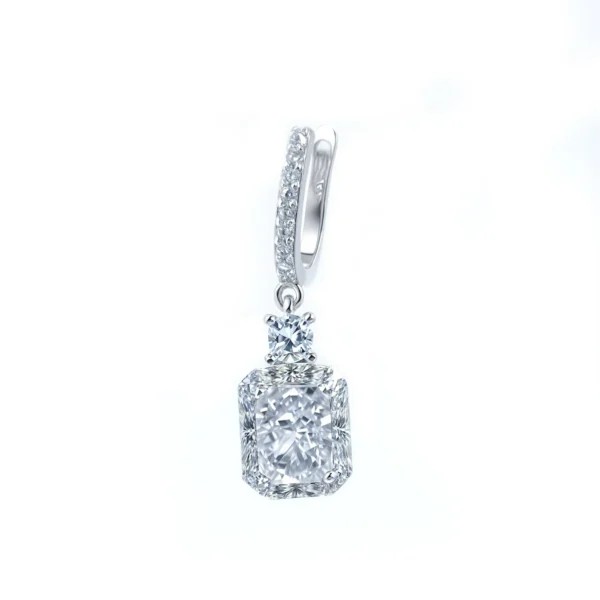 2CT*2 D Color S925 Earrings - Ice & Radiant Cut