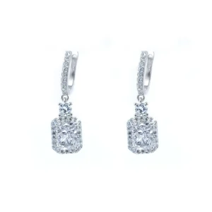 2CT*2 D Color S925 Earrings - Ice & Radiant Cut