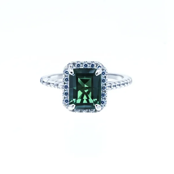 3CT Emerald S925 Silver Ring – Step Cut & Pyramid Cut