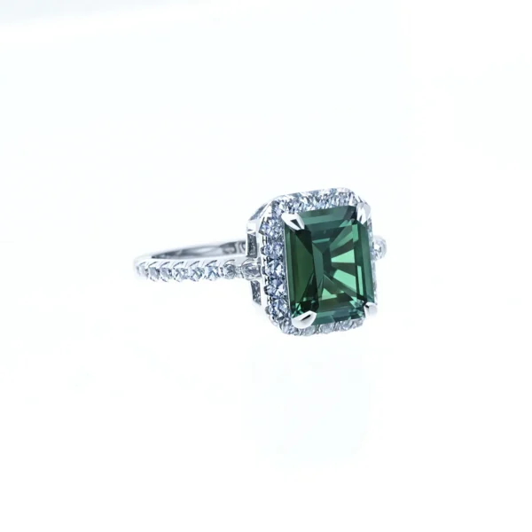 3CT Emerald S925 Silver Ring – Step Cut & Pyramid Cut