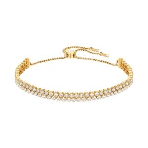 Sterling silver chain of hearts diamond bolo bracelet